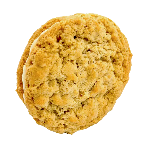 Mouth watering oversized oatmeal creme pie cookie.